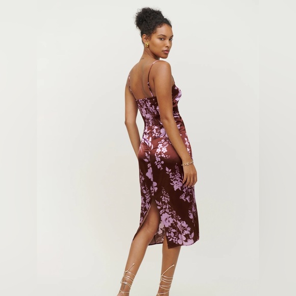 Reformation Oaklie Silk Dress - Kiana - Size 0 - Picture 2 of 7